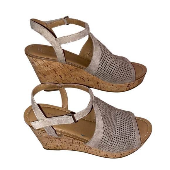 FRANCO SARTO Canyon Taupe Synthetic Wedge Cork Heel Size 11M - Picture 3 of 7